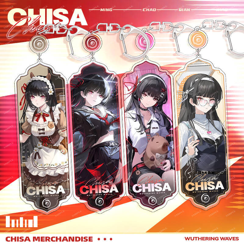 鳴氵朝韩国联动系列千咲亚克力双面夹层长条挂件钥匙扣