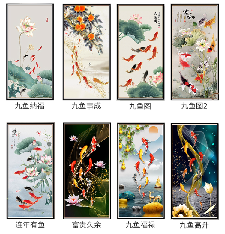 5d立体中式玄关壁纸走廊过道客厅背景墙纸山水迎客松竖版墙布壁画