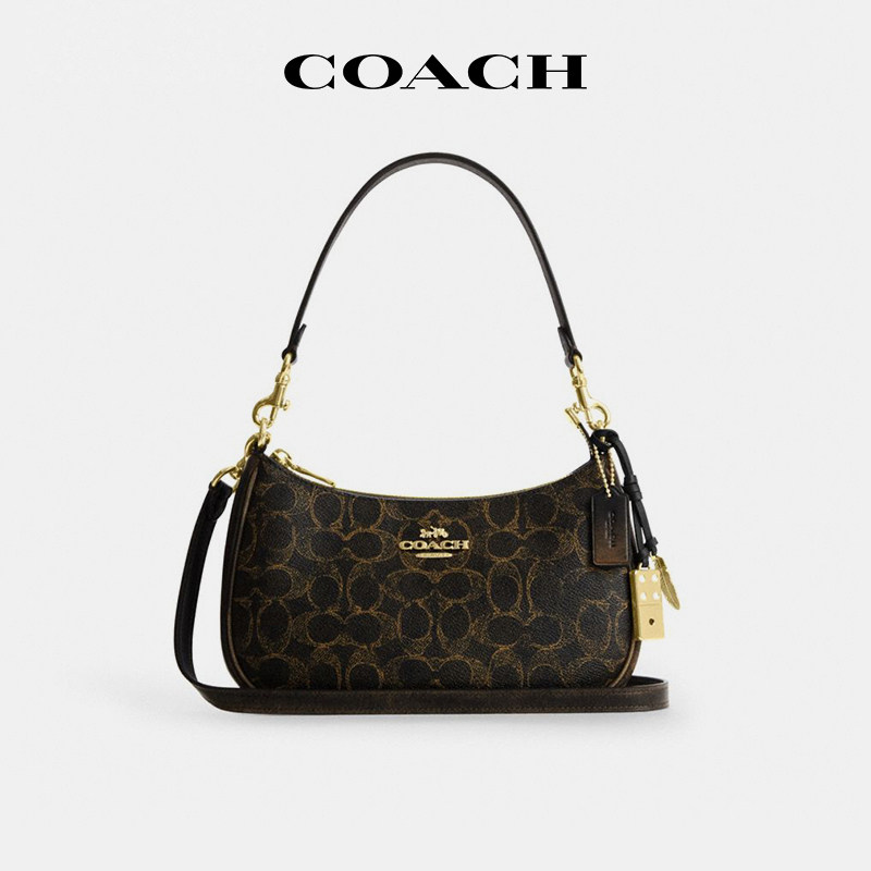 【国内现货】COACH/蔻驰teri月牙包经典老花单肩斜挎手提腋下包女