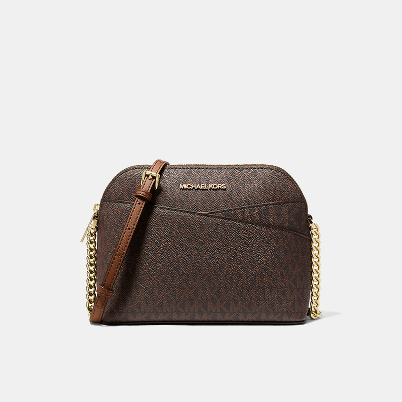 MK贝壳包老花百搭单肩斜挎包女