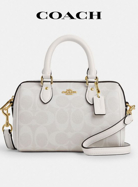 【国内现货】COACH/蔻驰Lacey迷你波士顿包冰川白单肩斜挎手提包