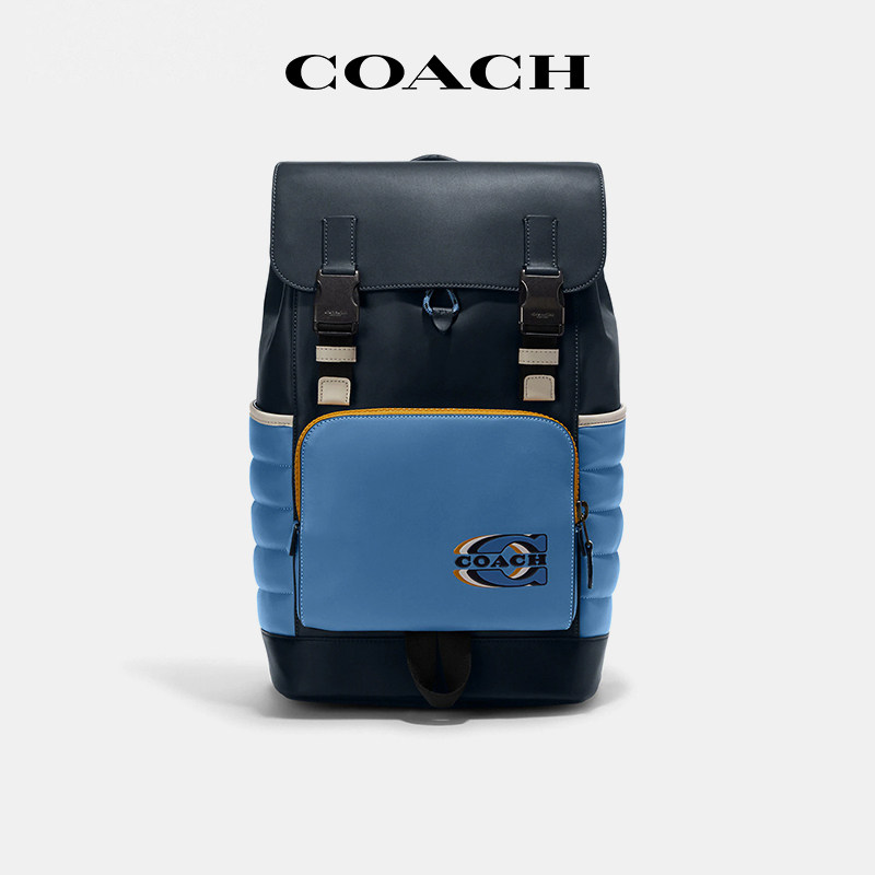【国内现货】COACH/蔻驰男士双肩包搭扣潮流大容量旅行书包