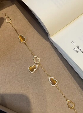 SSJEWELRY轻奢珠宝s925复古美拉德系虎眼石葫芦手链高级感手链女