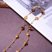 SSJEWELRY轻奢珠宝银s925轻奢猫眼虎睛石项链气质简约百搭锁骨链