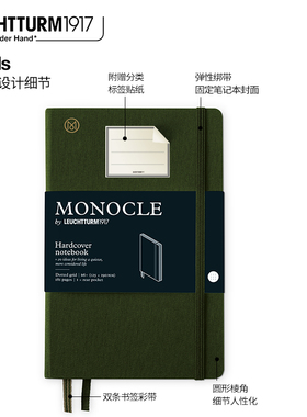 Leuchtturm1917德国灯塔A6口袋型硬封皮Monocle笔记本口袋本软皮加厚商务笔记本记事本商务随身手账本记事本