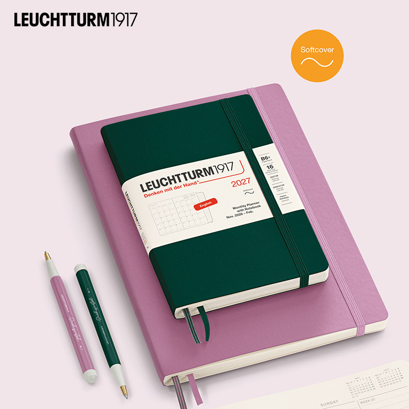 LEUCHTTURM1917德国灯塔新品B5 B6周计划本2026-2027年16个月月计划本工作笔记软封皮日程本手账