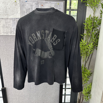 美式复古做旧水洗卫衣