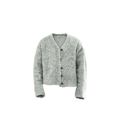 毛衣老钱风外套羊毛混纺短宽