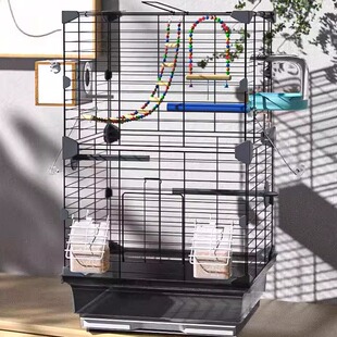 虎皮鹦鹉鸟笼玄凤牡丹文鸟绣眼大号别墅鸟笼子金属观赏笼