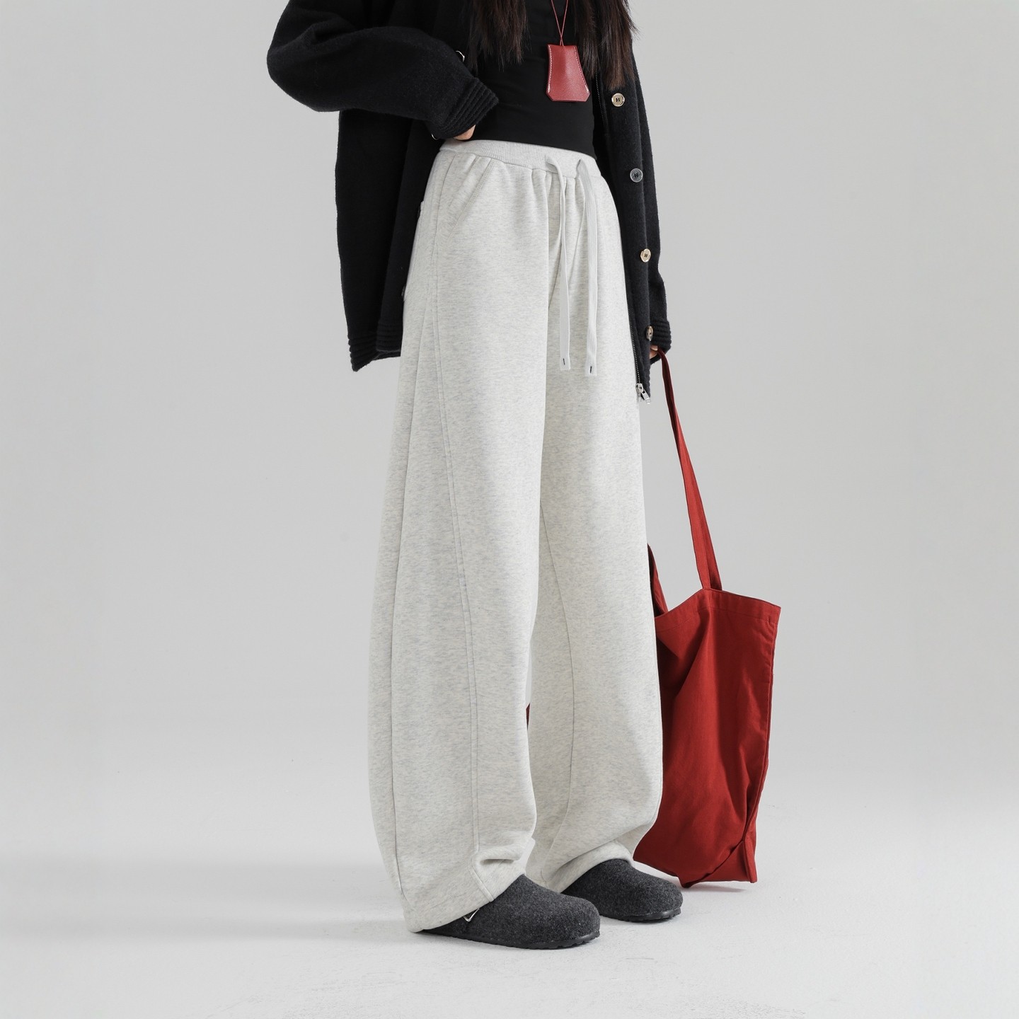 抽绳直筒裤一体加绒休闲宽松新款女生大童青少年女装针织冬季长裤,童装/婴儿装/亲子装,裤子,淘宝优惠券,粉丝福利购,淘宝优惠卷