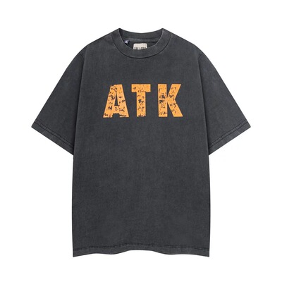Gallery Dept ATK 字母印花纯棉T恤衫夏季洗水做旧宽松圆领短袖潮