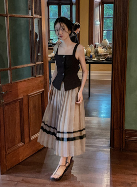 iris.O鸢2024春夏后背系带设计感修身收腰外穿吊带背带背心上衣