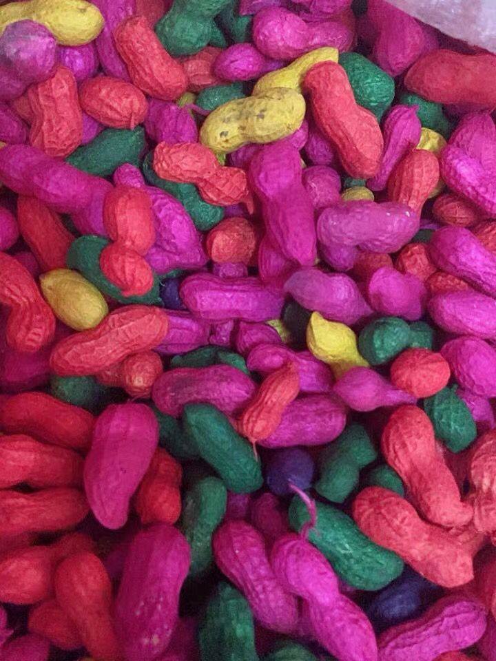 喜事染色彩色多彩花生 结订婚宴喜庆喜糖果 多彩花生回礼婚庆礼物