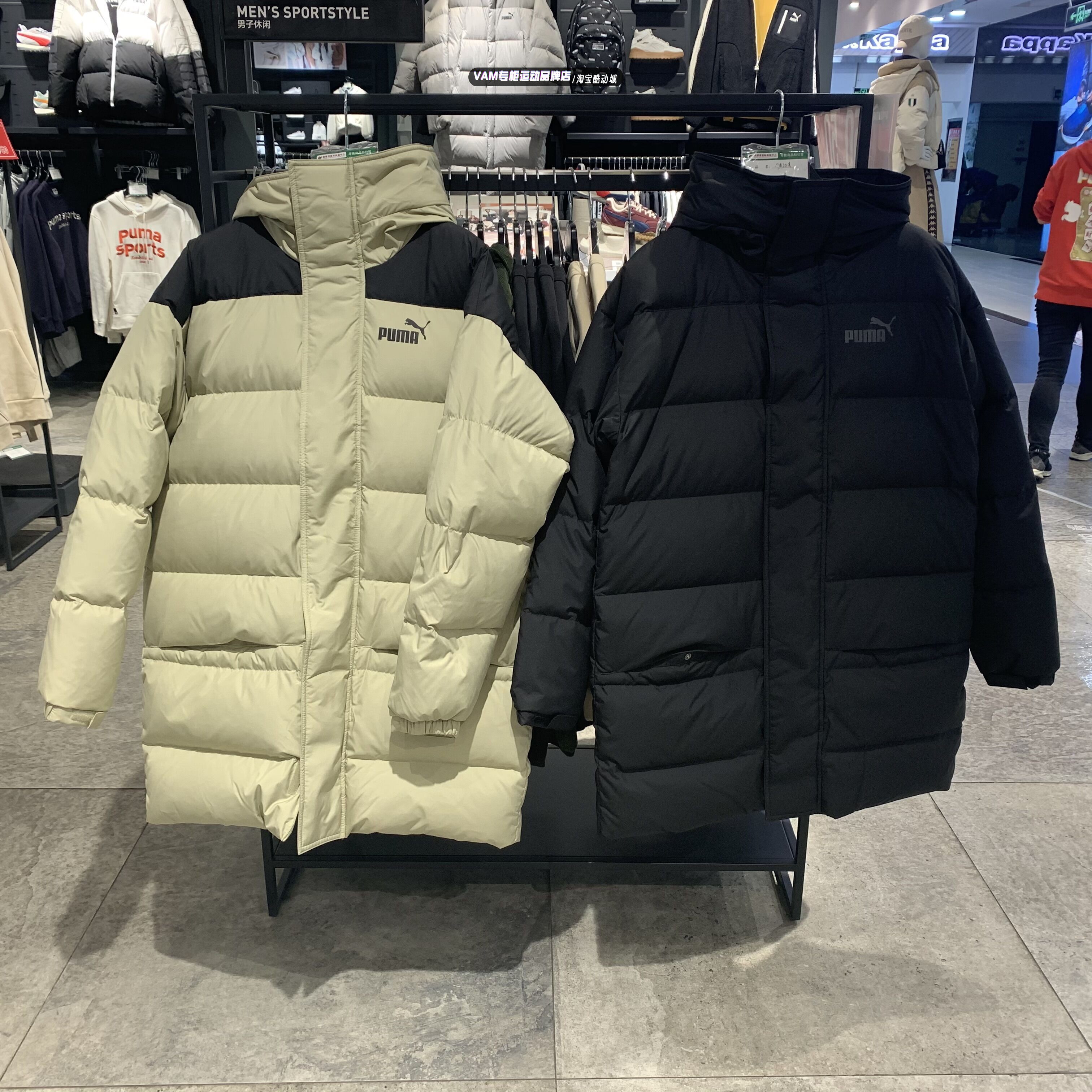 羽绒服中长外套彪马保暖连帽男女
