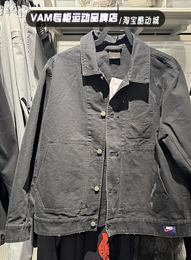 耐克男外套2025年春季新款黑色牛仔服做旧复古夹克 IB3002-010