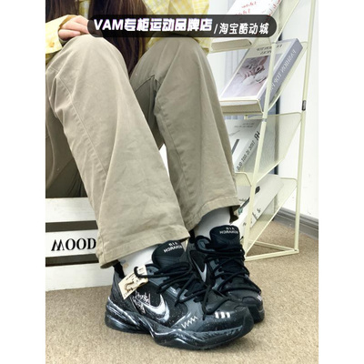 定制球鞋Nike Air Monarch 4 狂人日记 黑武士 涂鸦 低帮老爹鞋