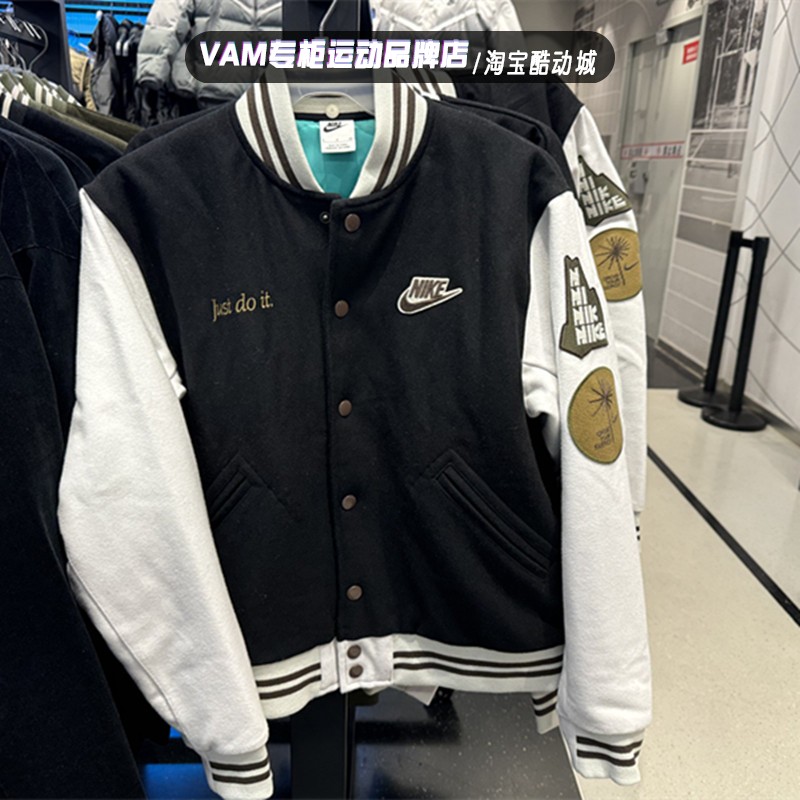 NIKE耐克男子秋冬棒球服外套运动休闲立领保暖夹克FV4026-010-325