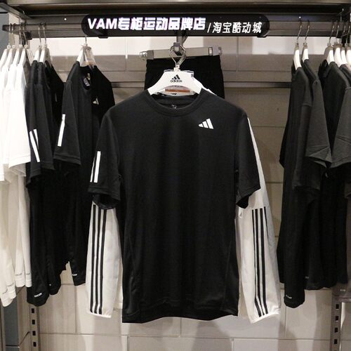 短袖圆领半袖阿迪达斯运动休闲男
