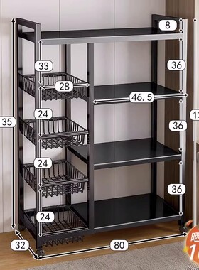 Kitchen storage rack bathroom Shelf Trolley iron shelves