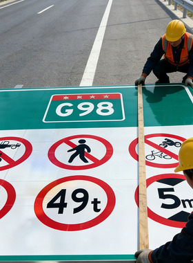 高速路标绿色方形广告牌全套交通标志牌乡村道路提示牌生产厂家