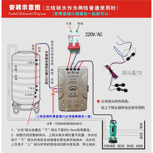创新者220V家用水塔水泵抽水上水自动抽水开关全自动水位控制器 - 封面