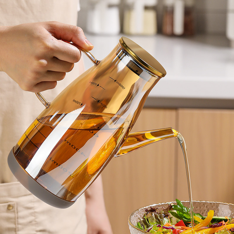 避光玻璃油壶厨房家用不挂油防漏油瓶大容量1L琥珀金耐高温油罐壶,厨房/烹饪用具,油壶,淘宝优惠券,粉丝福利购,淘宝优惠卷
