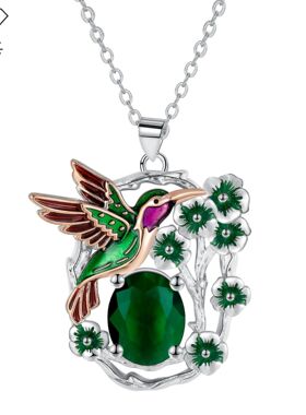 复古女式蜂鸟项链十字链吊坠首饰