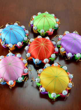 中式复古布艺家居摆件DIY手工具外事礼品10人百子娃娃针扎针插包