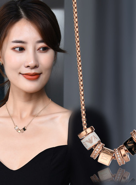 钛钢小蛮腰项链女夏轻奢小众设计转运珠情人节礼物组合