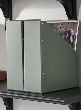 IKEA宜家 尼姆绿色文件盒可折叠文件架2件套办公桌面整理收纳夹