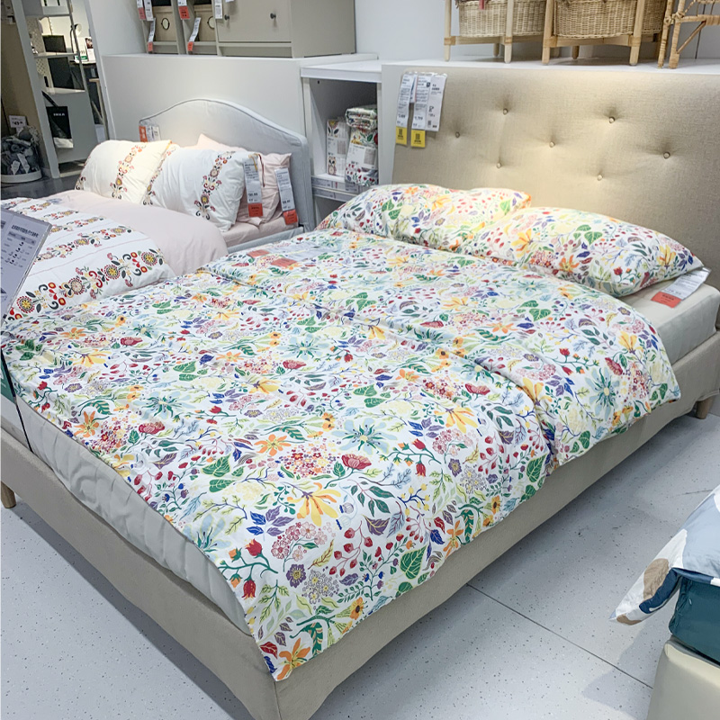 IKEA宜家花卉纯棉被套清新卧室