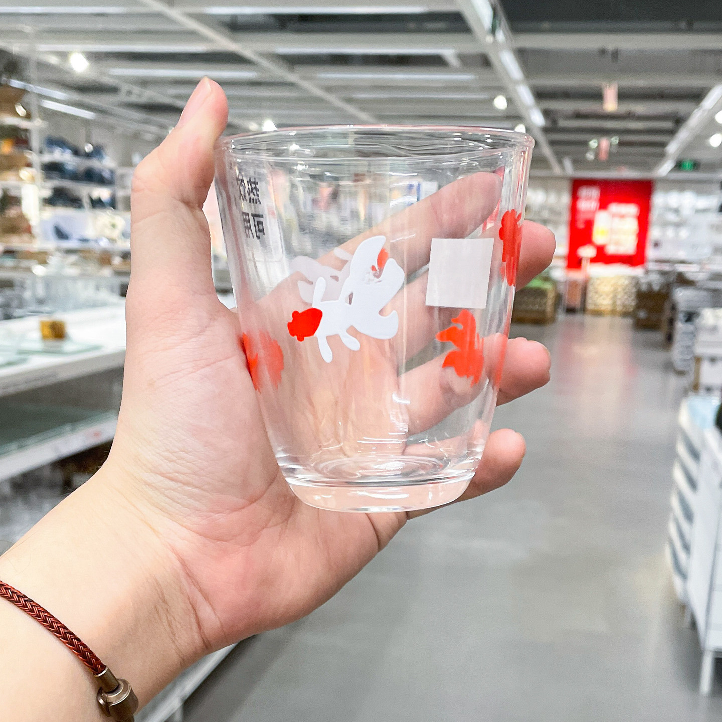 IKEA宜家玻璃杯新年限定金鱼纹