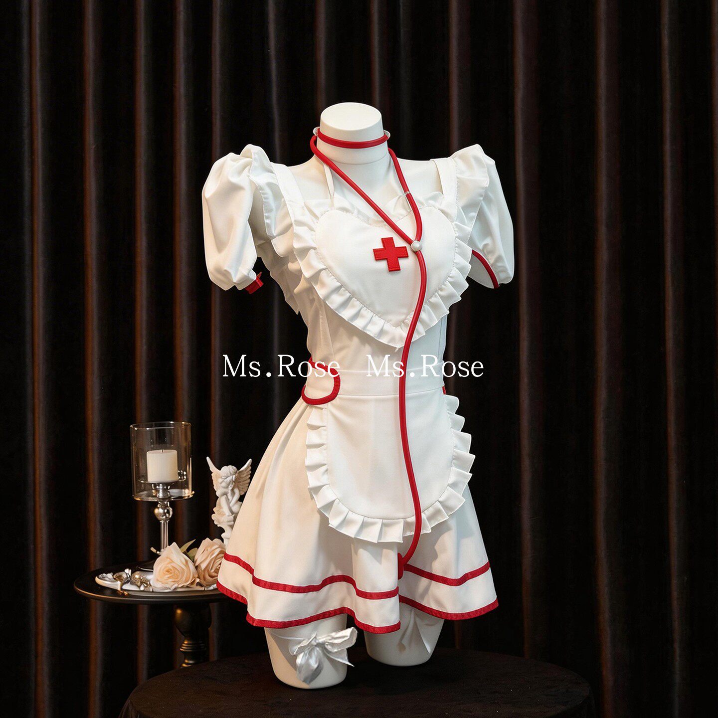 Ms Rose甜美护士制服连衣裙女cos角色扮演纯欲小胸情调趣味内衣