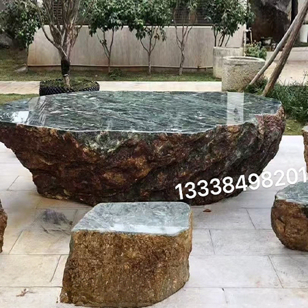 整石石桌天然九龙壁户外庭院花园石凳天然石头装饰凳子家用室外