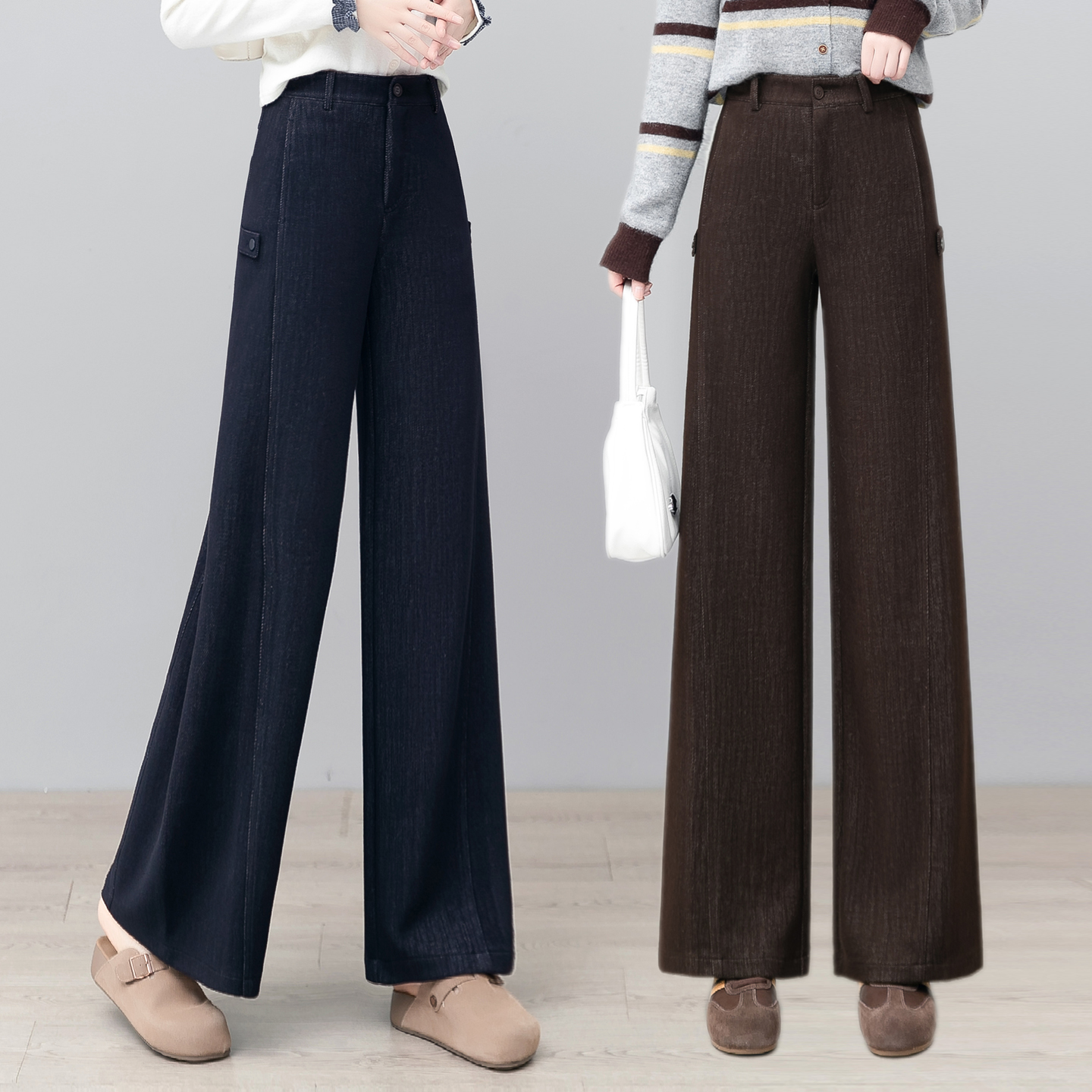 高腰显瘦直筒裤女时尚百搭休闲裤