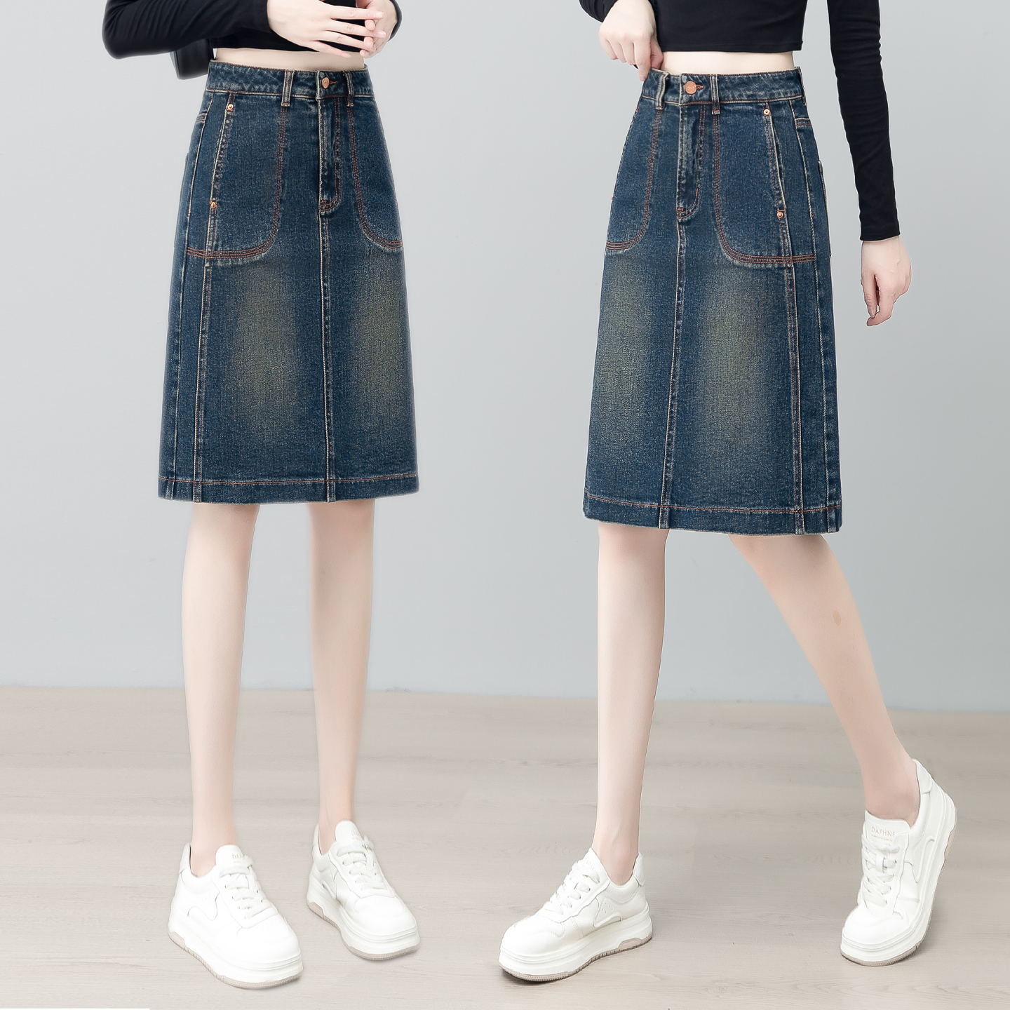 春秋新款a字显瘦舒适休闲一步裙