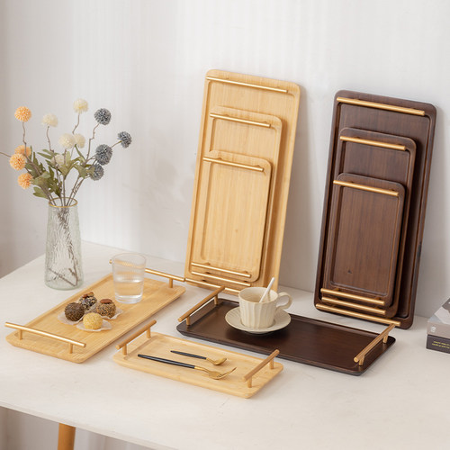 享林竹托盘日式带提手