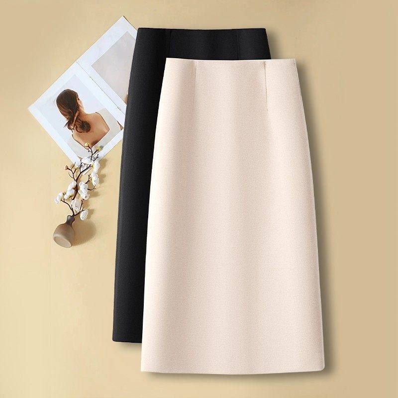 拉夏贝尔米白色毛呢半身裙女2025新款冬超好看中长款a字直筒裙子,女装/女士精品,大码半身裙,淘宝优惠券,粉丝福利购,淘宝优惠卷