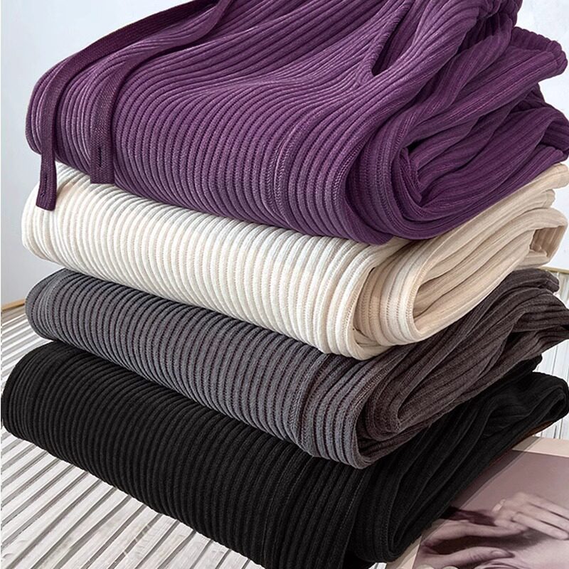 拉夏贝尔紫色窄版阔腿裤女秋冬季2025新款灯芯绒裤雪尼尔直筒裤子,女装/女士精品,休闲裤,淘宝优惠券,粉丝福利购,淘宝优惠卷