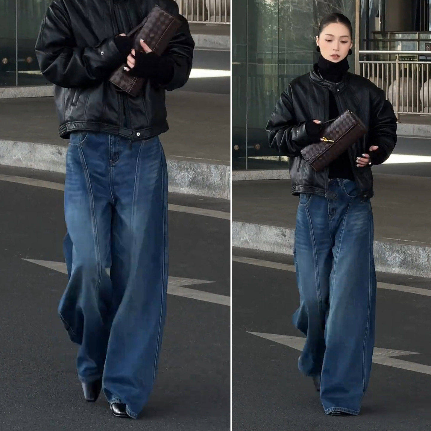 拉夏贝尔牛仔裤冬季女士时尚洋气的时髦轻奢长裤2025款加绒阔腿裤,女装/女士精品,大码裤装,淘宝优惠券,粉丝福利购,淘宝优惠卷