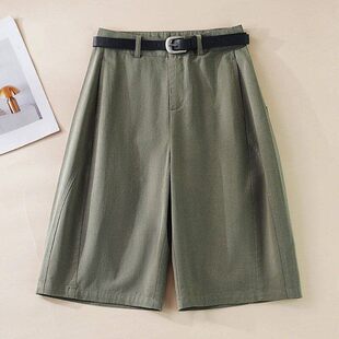2026新款 薄款 宽松五分中裤 休闲工装 子 拉夏贝尔花苞短裤 裤 女士夏季