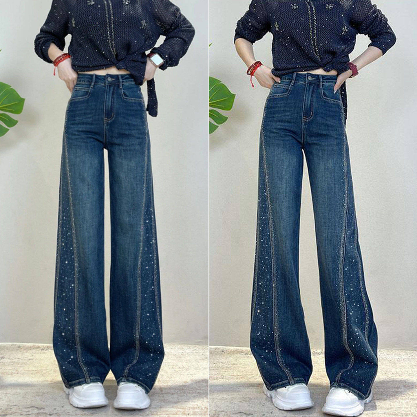 拉夏贝尔加绒喇叭裤女高腰2025新款长裤冬季牛仔裤胖mm大码微喇裤,女装/女士精品,大码裤装,淘宝优惠券,粉丝福利购,淘宝优惠卷