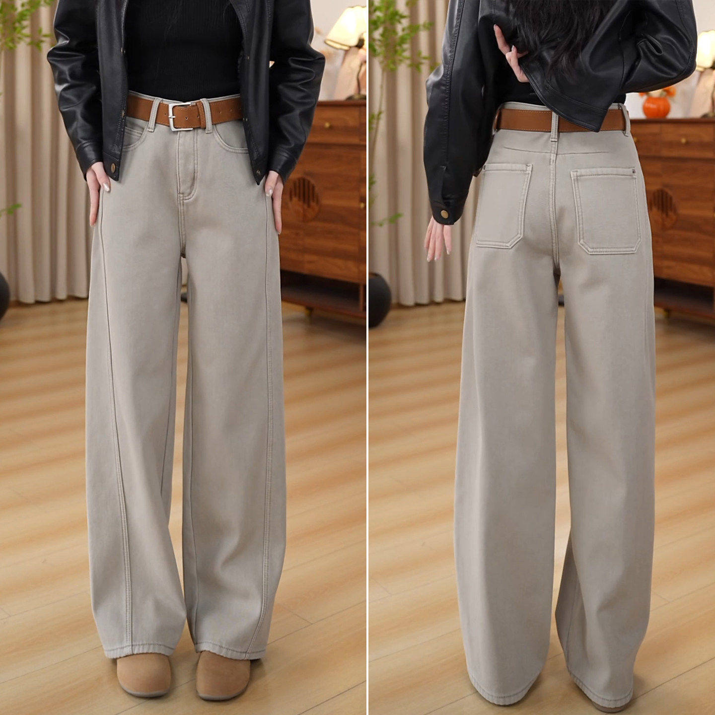 拉夏贝尔宽松牛仔裤女休闲裤2025新款冬季高腰香蕉裤显瘦弯刀裤子,女装/女士精品,大码裤装,淘宝优惠券,粉丝福利购,淘宝优惠卷