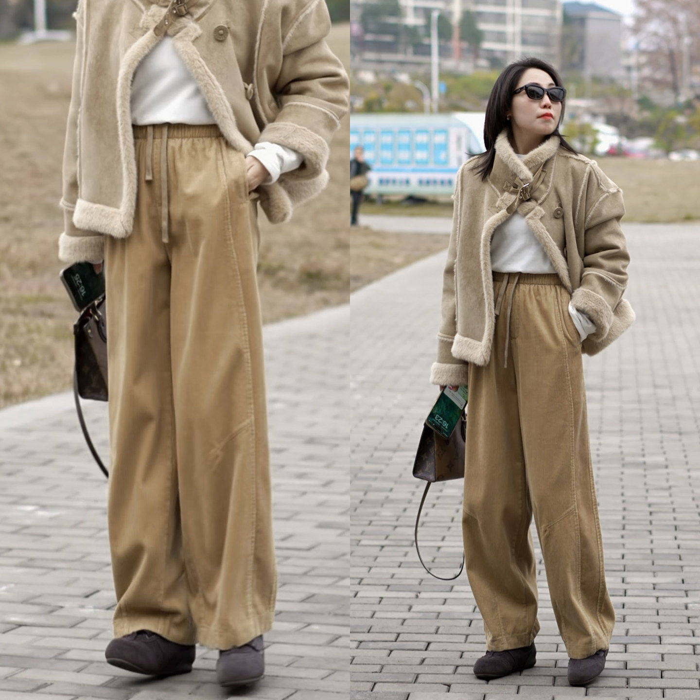 拉夏贝尔弯刀裤女冬季加绒阔腿裤宽松慵懒风休闲裤2025款女士裤子,女装/女士精品,大码裤装,淘宝优惠券,粉丝福利购,淘宝优惠卷