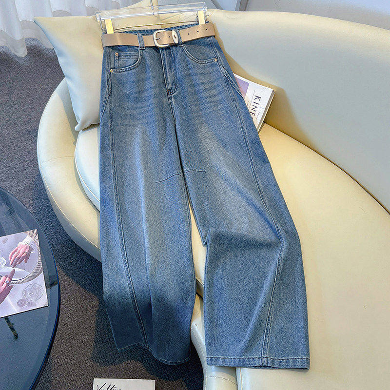 拉夏贝尔美式阔腿牛仔裤女2026新款春季时尚垂感镰刀裤弯刀拖地裤,女装/女士精品,牛仔裤,淘宝优惠券,粉丝福利购,淘宝优惠卷