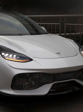 适用于特斯拉model3/Y大灯总成改装矩阵6LED透镜改装包围尾灯套件