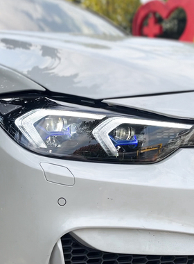 适用于13-18宝马3系F30大灯总成F35改装LED透镜蓝眉日行灯转向灯