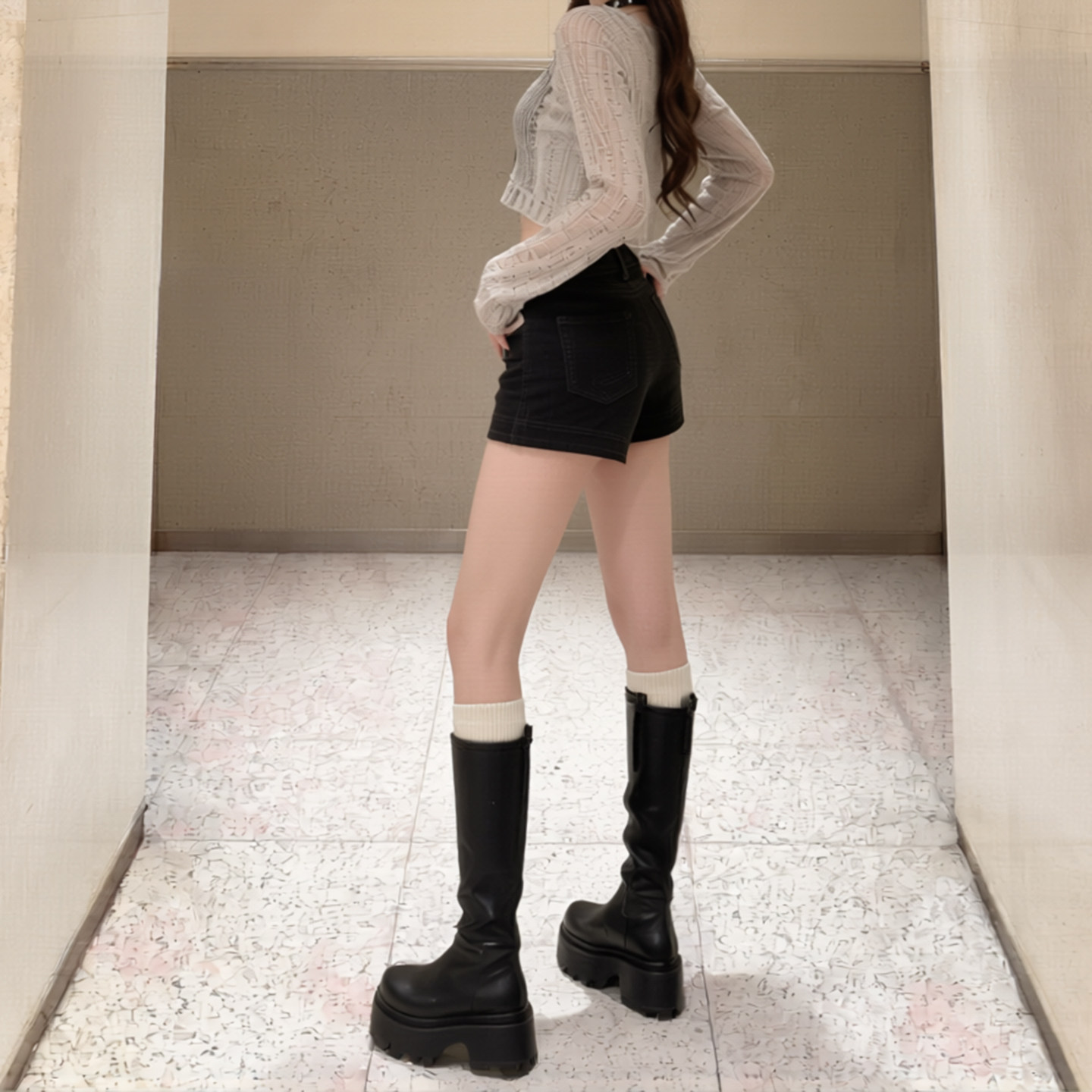 美式辣妹风高腰显瘦黑色牛仔短裤女2026夏季新款修身拉链款热裤