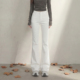 显瘦百搭微弹拖地马蹄裤 新款 女2026春季 艾格白色微喇牛仔裤