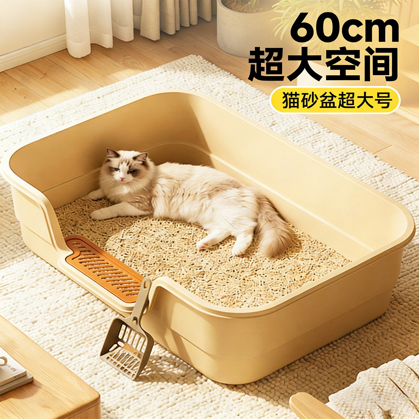 超大号防外溅幼猫成猫通用猫厕所图片